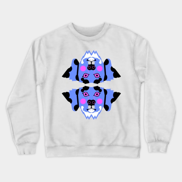 Dalmatian Dog Face, Bold blue Crewneck Sweatshirt by AnimalMagic